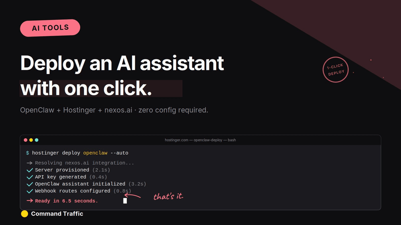 Hostinger 1-Click OpenClaw: Overview and Setup — Command Traffic